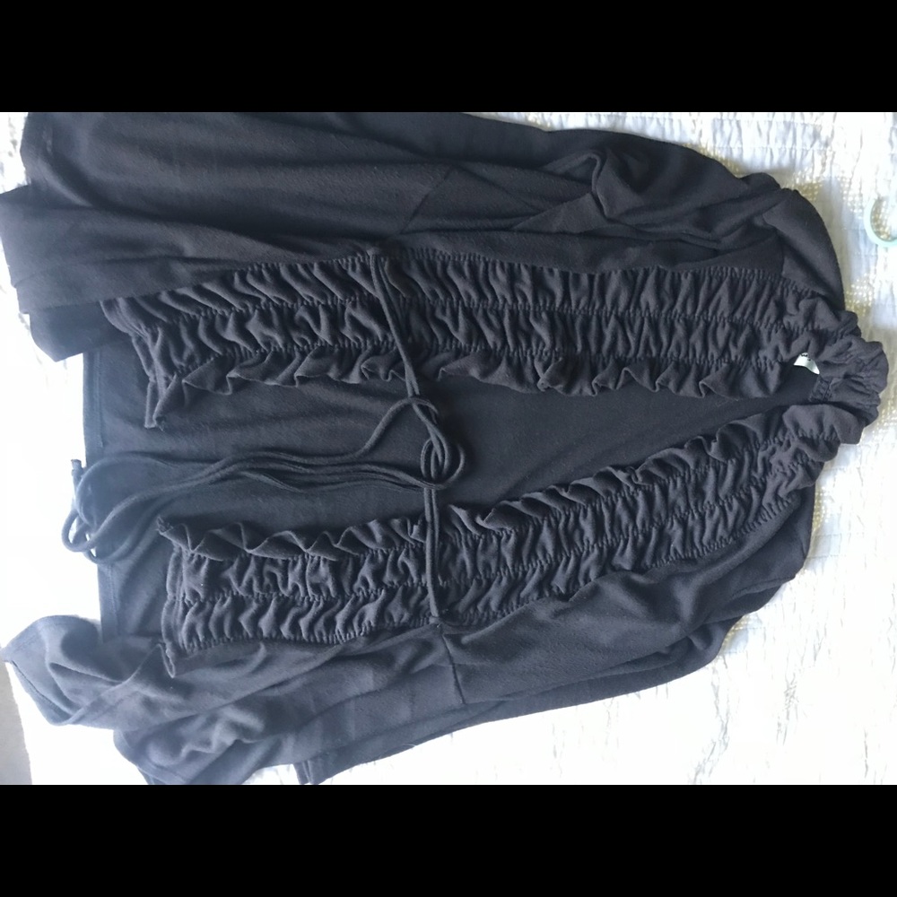 Black Sweater with Rouching Detail 2XL